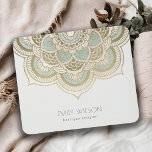 Elegant Ornate Gold Foil Teal Turquoise Mandala Mouse Mat<br><div class="desc">If you need any further customisation please feel free to message me on yellowfebstudio@gmail.com.</div>