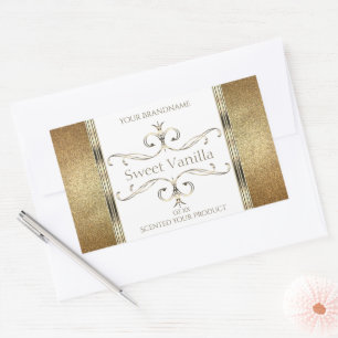 Elegant Ornate Gold Glitter White Product Labels