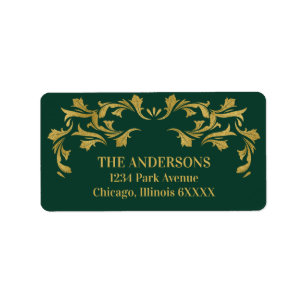Elegant Ornate Gold Merry Christmas Address Labels
