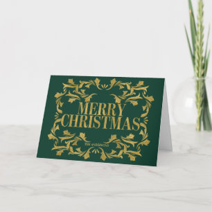 Elegant Ornate Gold Merry Christmas Greeting Card