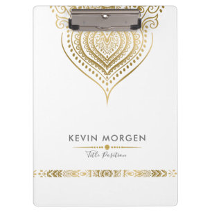 Elegant Ornate Gold Paisley Mandala Clipboard