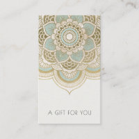 Elegant Ornate Gold Teal Mandala Gift Certificate