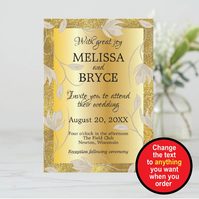 Elegant ornate gold wedding invitation (Creator Uploaded)