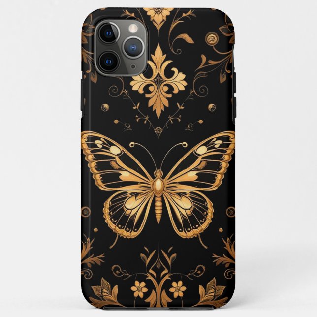 Elegant Ornate Golden Butterfly Case-Mate iPhone Case (Back)