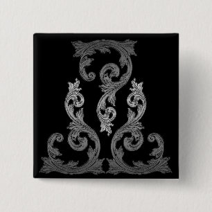 elegant Ornate Goth Design 15 Cm Square Badge