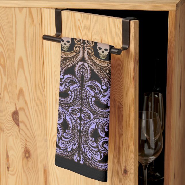 Elegant, ornate, neo-Victorian ,steampunk, goth Sa Tea Towel (Thirds Fold)