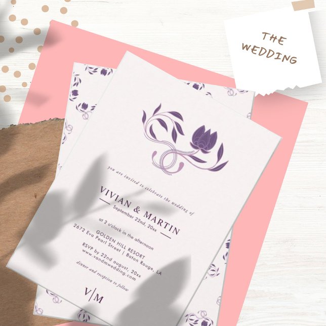 Elegant Ornate Paisley Fated Floral Wedding Invitation (Creator Uploaded)