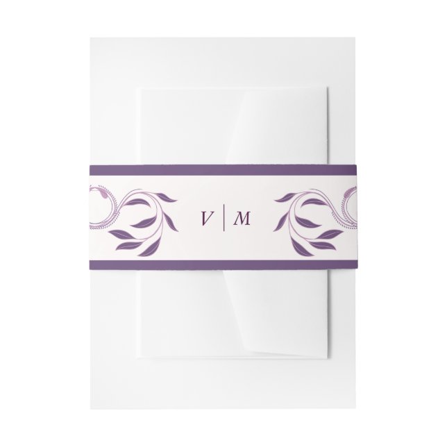 Elegant Ornate Paisley Fated Floral Wedding Invitation Belly Band (Front Example)