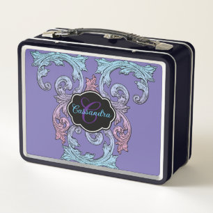 Elegant, Ornate Personalised Vintage Victorian Metal Lunch Box