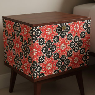 Elegant Ornate Red Black White Mosaic Decoupage Tissue Paper