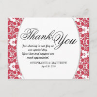 Elegant Ornate Red & White Damask Pattern