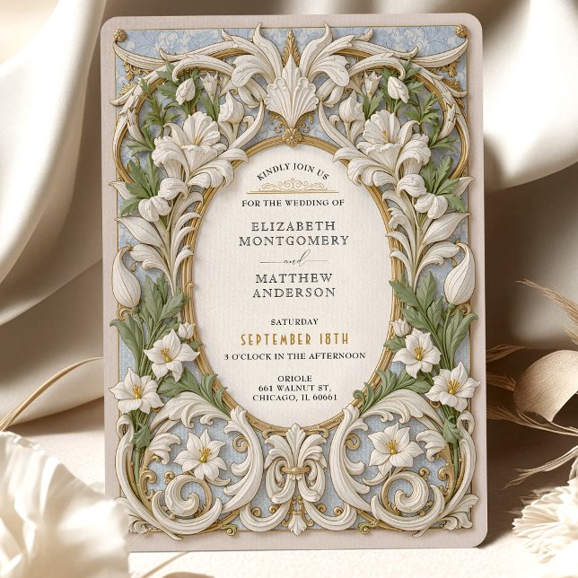Elegant Ornate Rococo Baroque Wedding Invitation (Creator Uploaded)