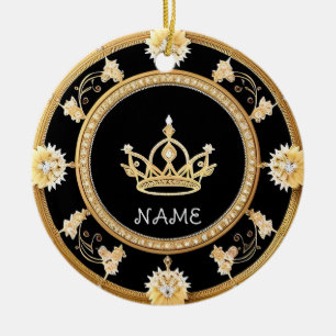 Elegant Ornate Royal Crown Symbol Ceramic Tree Decoration