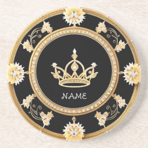 Elegant Ornate Royal Crown Symbol Coaster