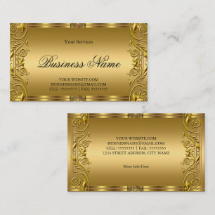 Elegant Ornate Royal Golden Gold Business Card
