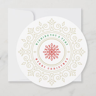 Elegant Ornate Snowflake Frame Holiday Greeting