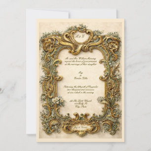 Elegant Ornate Victorian Era Style Cartouche Invitation