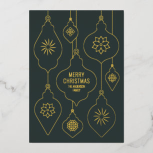 Elegant ornate vintage Christmas baubles CC1261 Foil Holiday Card