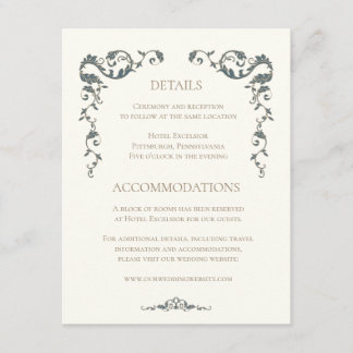 Elegant Ornate Wedding Details Enclosure Card