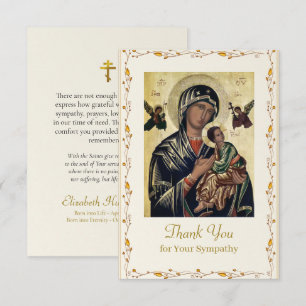 Elegant Orthodox Christian Funeral Memorial Thank You Card