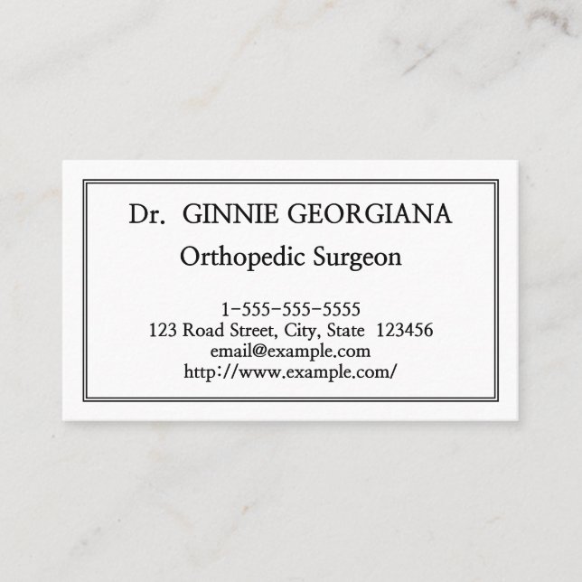 Elegant Orthopaedic Surgeon Business Card (Front)