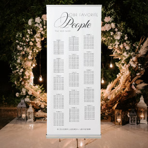 Elegant Our Favourite People Wedding Seating Chart Retractable Banner