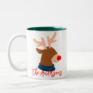 Elegant Our First Christmas as Mr and Mrs Couple Two-Tone Coffee Mug