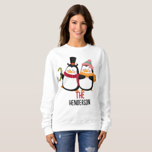 Elegant Our First Christmas Mr and Mrs Penguin Sweatshirt