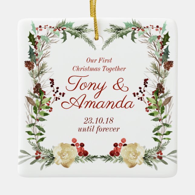 Elegant Our First Christmas Together Ornament (Front)