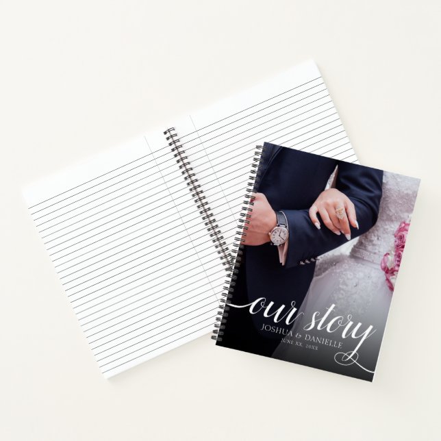 Elegant Our Story Photo Wedding Handwritten Notebook (Inside)