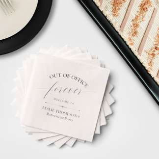 Elegant Out of Office Forever Retirement Party Foil Napkins