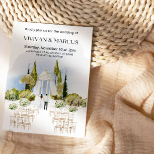 Elegant Outdoor Wedding Ceremony- Nature-Inspired Invitation