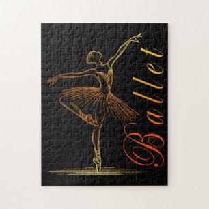 Elegant Outline of a Ballerina Performing Ballet Jigsaw Puzzle