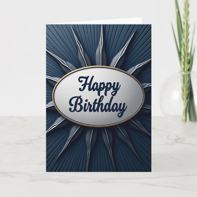 Elegant Oval Birthday Card (Front)