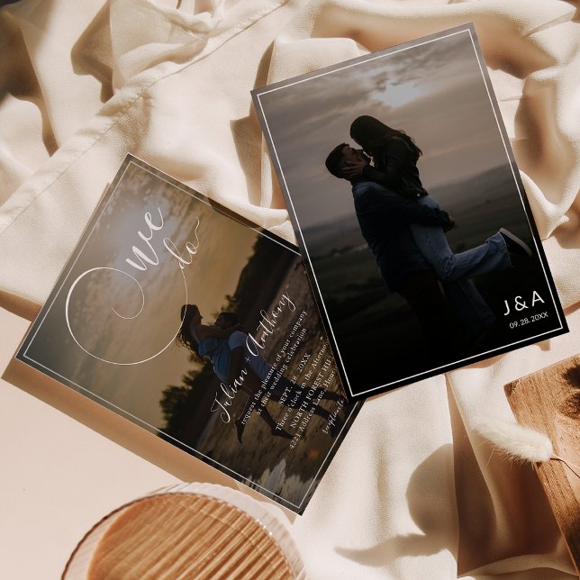 Elegant Overlay 2 Photo Wedding Invitation (Creator Uploaded)
