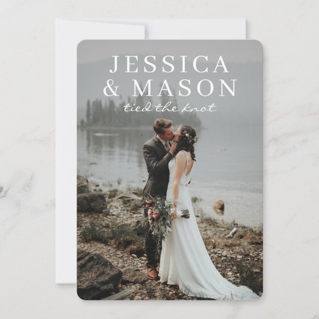 Elegant Overlay Eloped Announcement Invitation (Front)