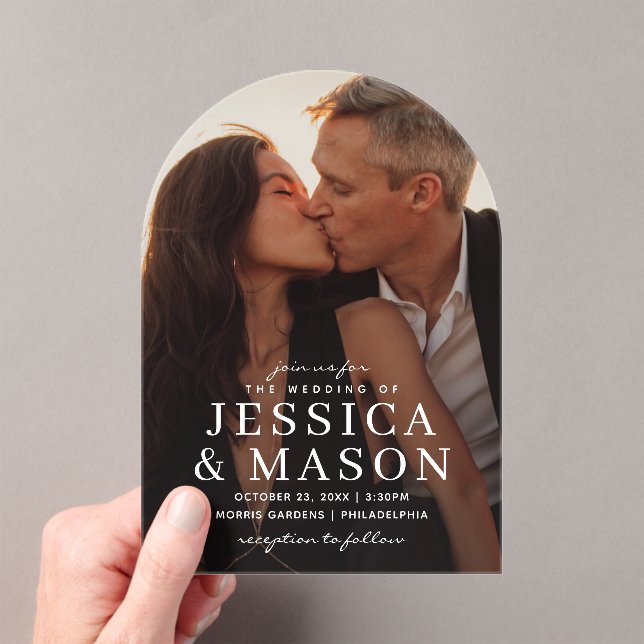 Elegant Overlay Modern Acrylic Wedding Invitation (Insitu (Handheld))