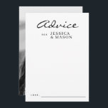 Elegant Overlay Modern Wedding Advice Cards<br><div class="desc">Ask all your wedding guests to share their best advice for the newlyweds! Easily customise with your names and photo on the back.</div>