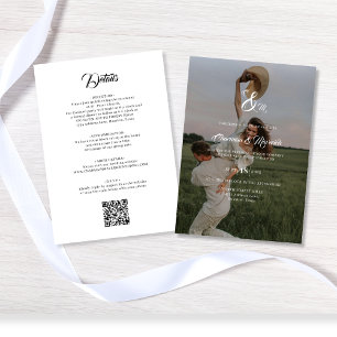 Elegant Overlay Photo Monogram Budget Wedding Invitation