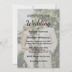 Elegant Overlay Photo Wedding Invitation