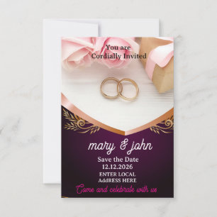 Elegant Overlay Photo Wedding Invitation Modern
