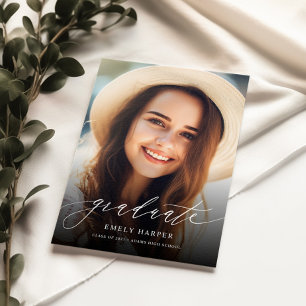 Elegant Overlay Two Photo Graduation Invitation