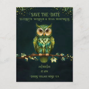 Elegant Owl Blossom Wedding Invitations