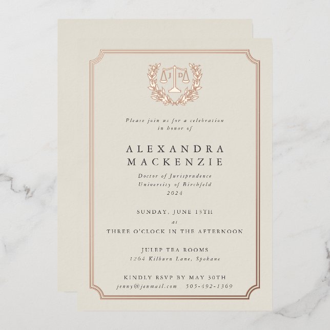 Elegant Oyster JD Law School Graduation Party (Front/Back)