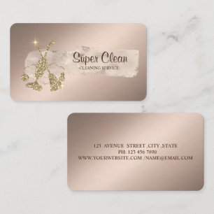Elegant Paint Stroke Glitter Broom,Vacuum cleaner  Business Card