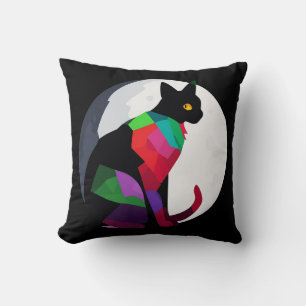 Elegant Painted Cat Cushion