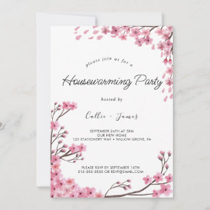 Elegant Painted Floral Housewarming Invitation