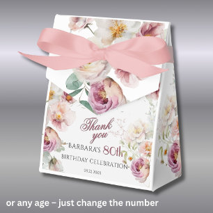 Elegant Painted Pink Floral 80th birthday favours Favour Box