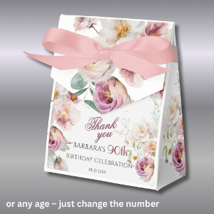 Elegant Painted Pink Floral 90th birthday favours  Favour Box