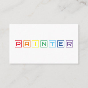 Elegant Painters rainbow colored squares Business Card